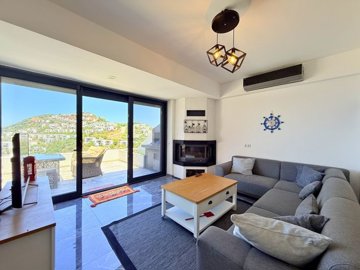 Exquisite Semi-Detached Yalikavak Villa For Sale - Bright and airy living room