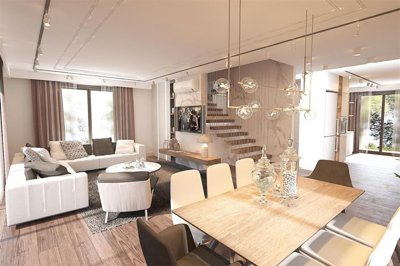 Indulgent Detached Belek Villa For Sale Near Golf Courses & Beaches - Stunning living area, lounge and dining space
