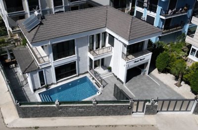 Luxury Detached Villa For Sale In Didim – Arial view over the entire property