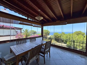 Bodrum Villa For Sale Near The Beach & Marina - Sea view covered terrace