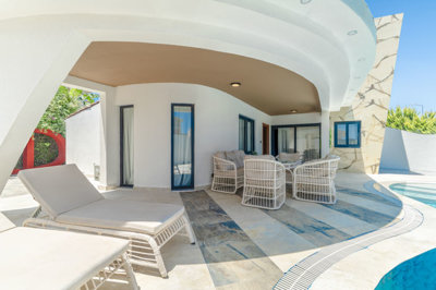 Striking Villa With A Private Pool For Sale In Belek, Antalya - Poolside sun terraces