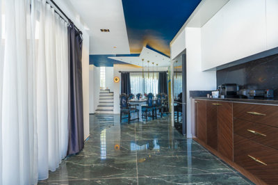 Striking Villa With A Private Pool For Sale In Belek, Antalya - From the kitchen to the dining area