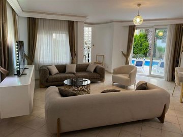 Alluring Detached Villa For Sale In Belek - Lounge with direct pool and terrace access