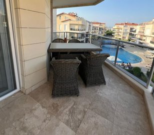Furnished Apartment In Belek For Sale - Balcony with pool and social area views