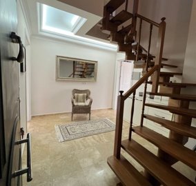 Furnished Apartment In Belek For Sale - Beautiful wooden staircase