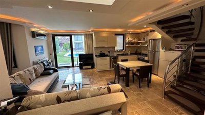 Furnished Duplex Belek Apartment For Sale - Furnished open-plan living space