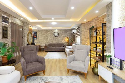 Belek Golf Villa With A Private Pool For Sale - Modern lounge with designer elements
