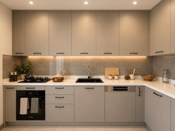 Modern Kusadasi Apartments For Sale - Fully fitted kitchen with ample cabinetry