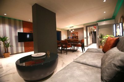 Quality Villa For Sale in Belek, Antalya With A Private Pool, Parking & Garden - Lounge with fireplace