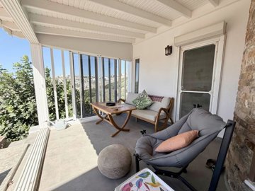 Nature View Bodrum Villa With A Private Pool For Sale In Bogazici - Poolside covered terrace