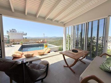 Nature View Bodrum Villa With A Private Pool For Sale In Bogazici - Winter garden terrace