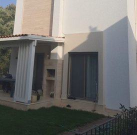 Detached Bodrum Villa For Sale Near Central Gumusluk - Terrace with BBQ in the garden