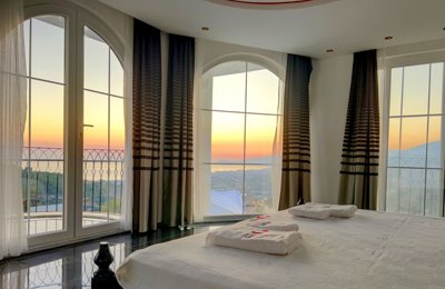 Ultra-Modern Villa For Sale In Alanya - Generous double bedroom with sea vistas