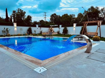Detached Spa Villa For Sale in Belek, Antalya With Private Facilities - Private pool and water feature