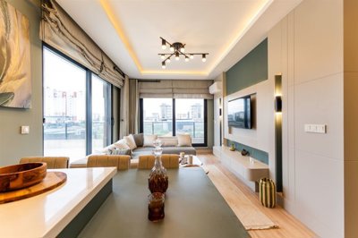 Modern Antalya Apartments For Sale - Kitchen to the lounge