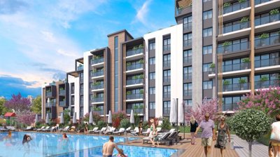 Apartments In Altintas, Antalya For Sale - Shared swimming pool