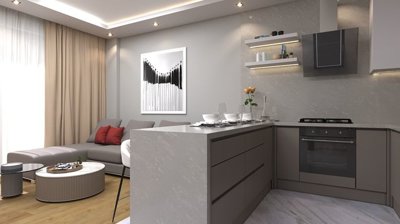 Apartments In Altintas, Antalya For Sale - Fully fitted kitchen