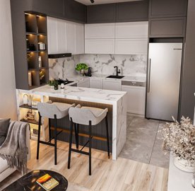 Antalya Investment Properties For Sale In Altintas - Kitchen with a breakfast bar