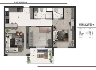 Trendy Investment Properties For Sale In Altintas, Antalya - Layout option 1