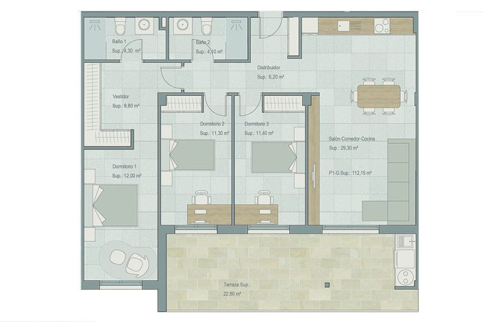 Image No.16-3 Bed Apartment for sale