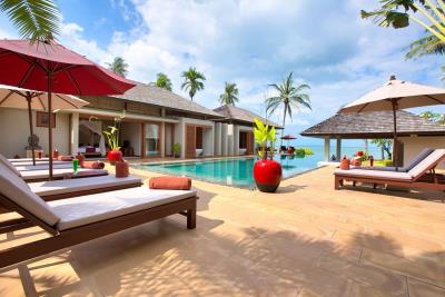 Koh-Samui-Beachfront-Property-Poolside-Loungers