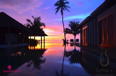 villa-samara-beachfront-villa-koh-samui-evening-sunset