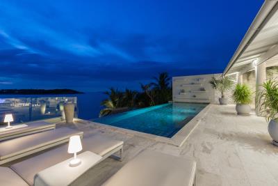 Villa-Som-Beachfront-Property-Poolside-Terrace-Night