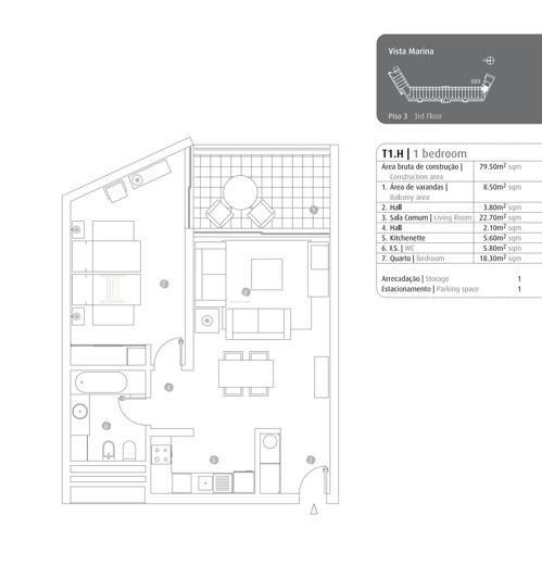 Image No.56-1 Bed Apartment for sale
