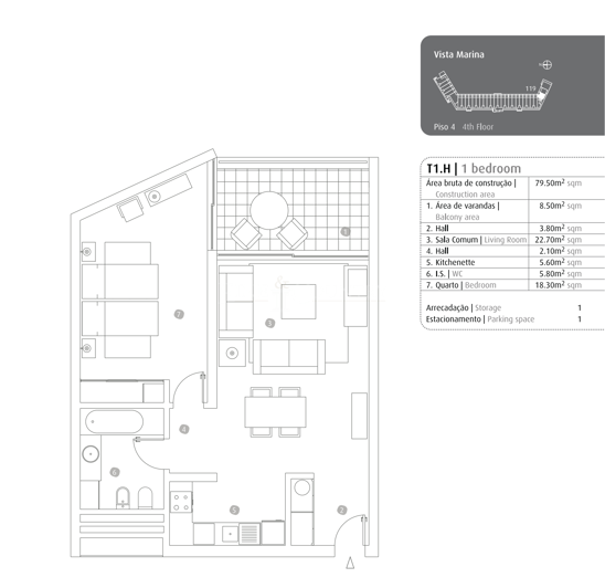 Image No.56-1 Bed Apartment for sale