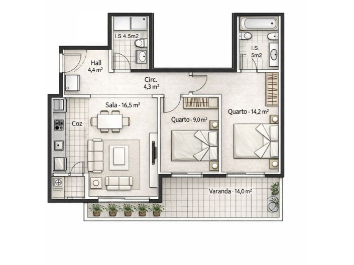 Image No.14-2 Bed Apartment for sale