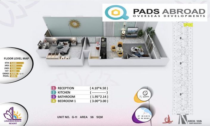 Image No.3-Appartement de 1 chambre à vendre à Hurghada