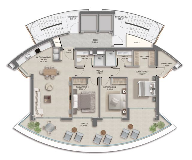 Image No.34-3 Bed Apartment for sale