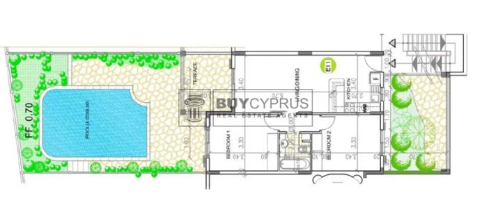 Image No.4-Appartement de 2 chambres à vendre à Yeroskipou