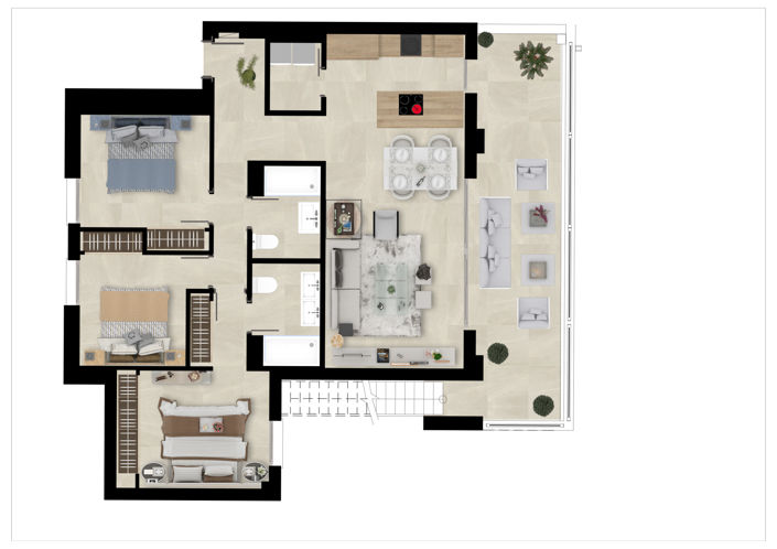 Image No.18-3 Bed Apartment for sale