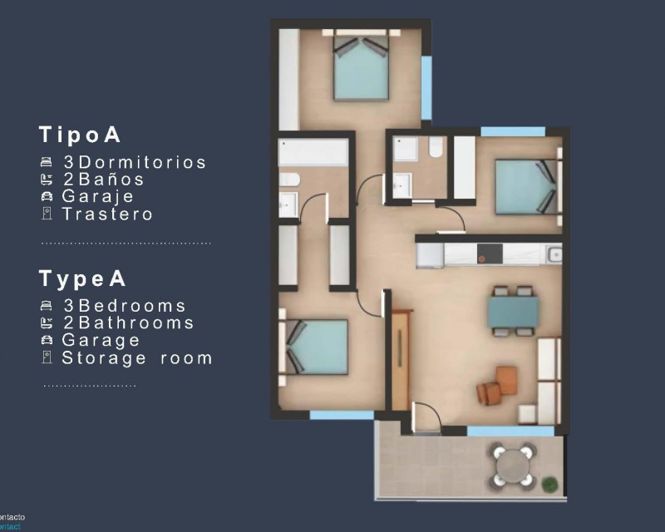 Image No.13-3 Bed Apartment for sale