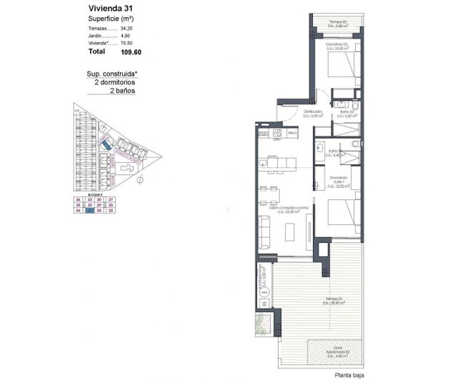 Image No.31-2 Bed Apartment for sale