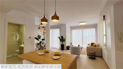 Open plan nordic design living space