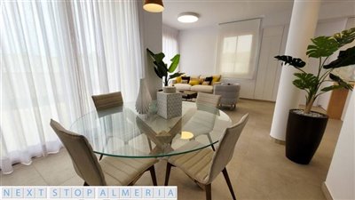 Open plan nordic design living space