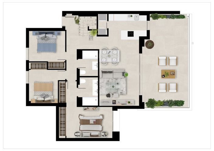 Image No.37-3 Bed Apartment for sale