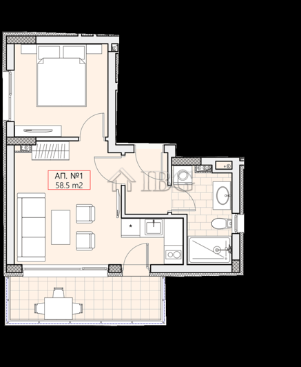 Image No.5-Appartement de 1 chambre à vendre à Burgas