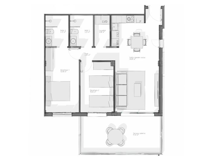 Image No.2-Appartement de 2 chambres à vendre à Vera Playa