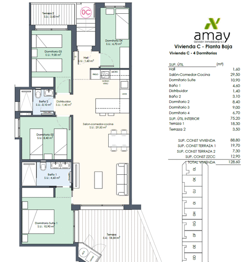 Image No.33-3 Bed Apartment for sale