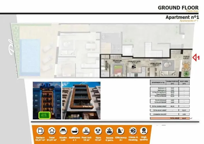 Image No.24-1 Bed Apartment for sale