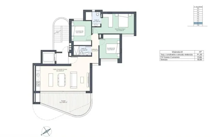 Image No.17-3 Bed Apartment for sale