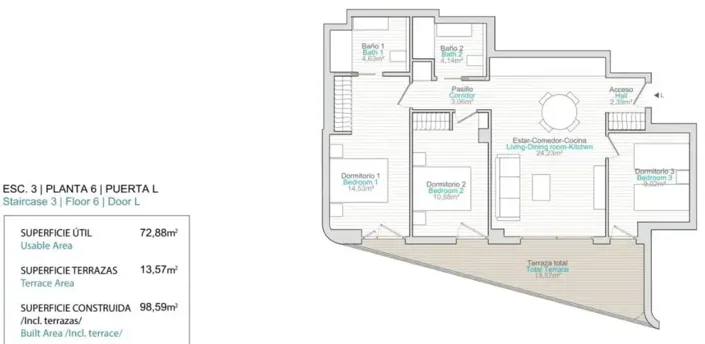 Image No.10-3 Bed Apartment for sale