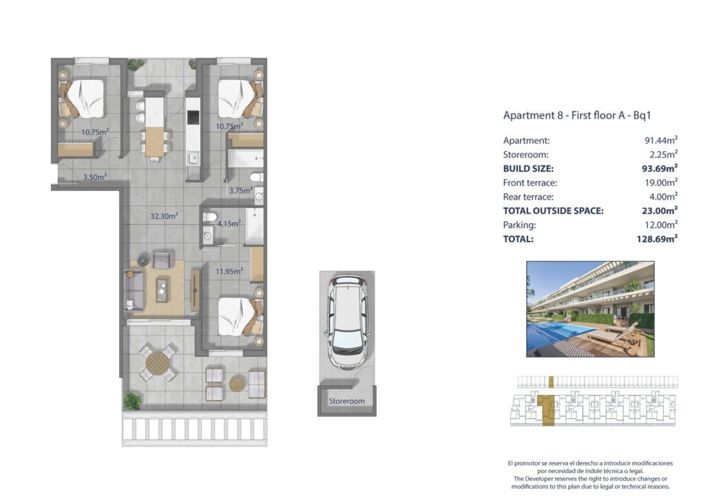 Image No.12-3 Bed Apartment for sale
