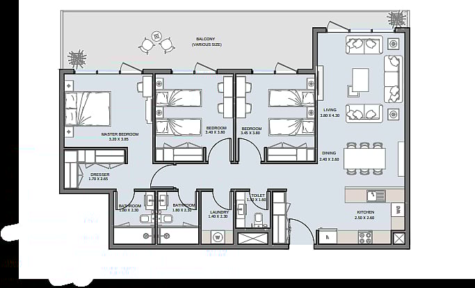 Image No.14-Appartement de 2 chambres à vendre à Abu Dhabi
