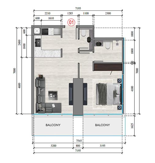 Image No.12-1 Bed Apartment for sale