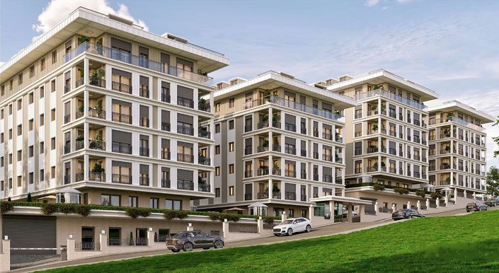 Flats in a Complex in Üsküdar Istanbul with Bosphorus Views
