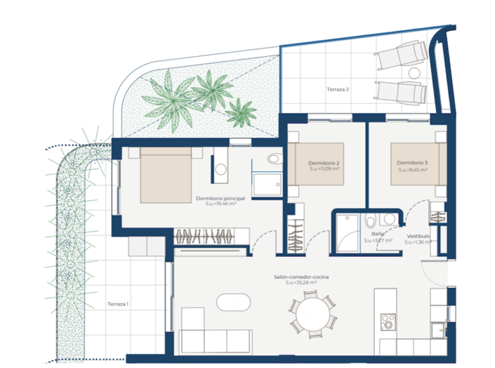 Image No.6-3 Bed Apartment for sale